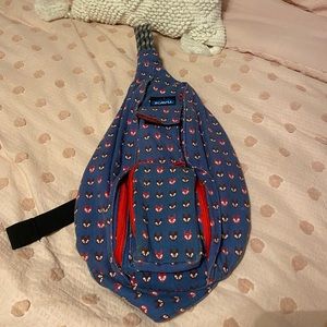 Blue KAVU bag fox print.